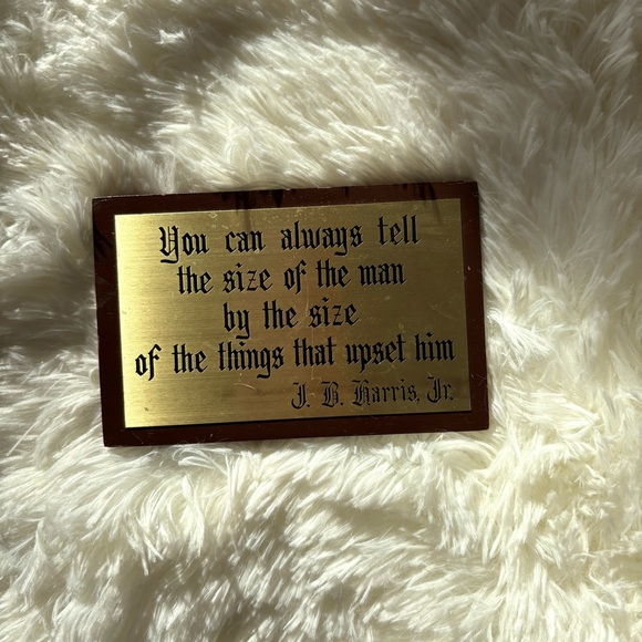 Vintage Other - Vintage brass plaque quote sign home decor wall hanging motivational office